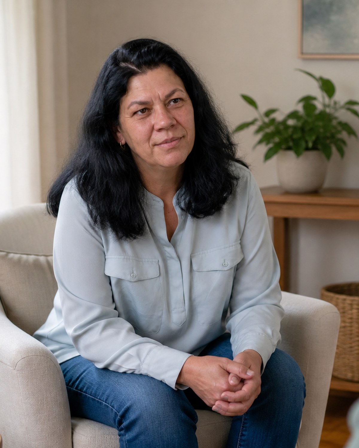 Monique Gerlach im Gespräch mit einer Klientin